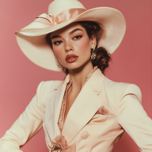 Celebrity in vintage fashion setting representing the beginning of fashion evolution.
